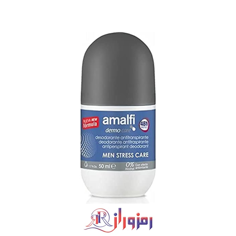 مام ضد تعریق آمالفی مدل Men stress care حجم 50 میل،خرید و قیمت مام ضد تعریق آمالفی مدل Men stress care حجم 50 میل